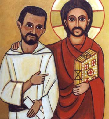 Imagen de la comunidad de Taizé.
Carlos de Foucauld con Jesús
